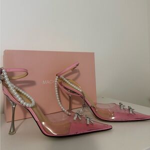 MACH & MACH Pink Stiletto Heels with Embellished Straps